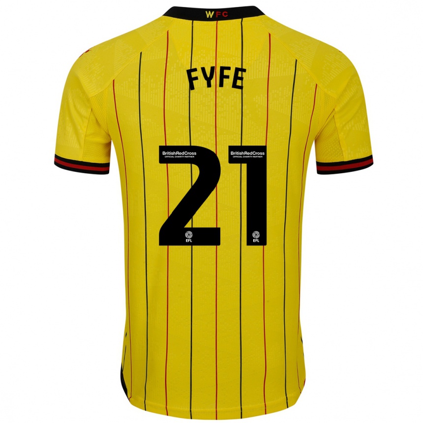 Kids Football Flo Fyfe #21 Yellow Black Home Jersey 2024/25 T-Shirt Australia