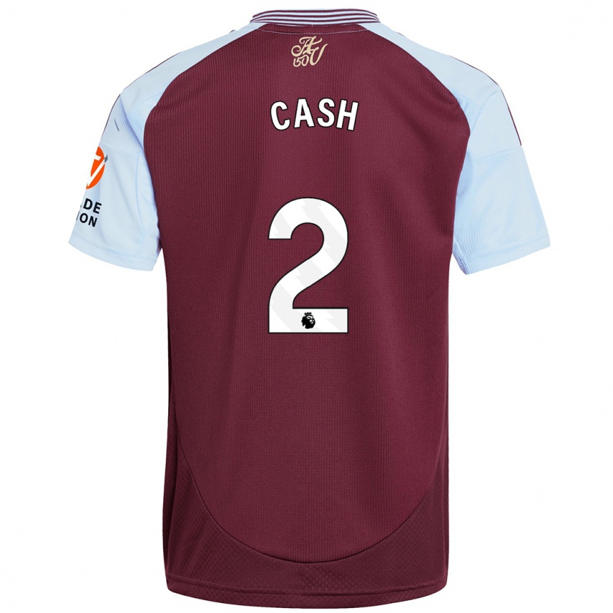 Kids Football Matty Cash #2 Burgundy Sky Blue Home Jersey 2024/25 T-Shirt Australia