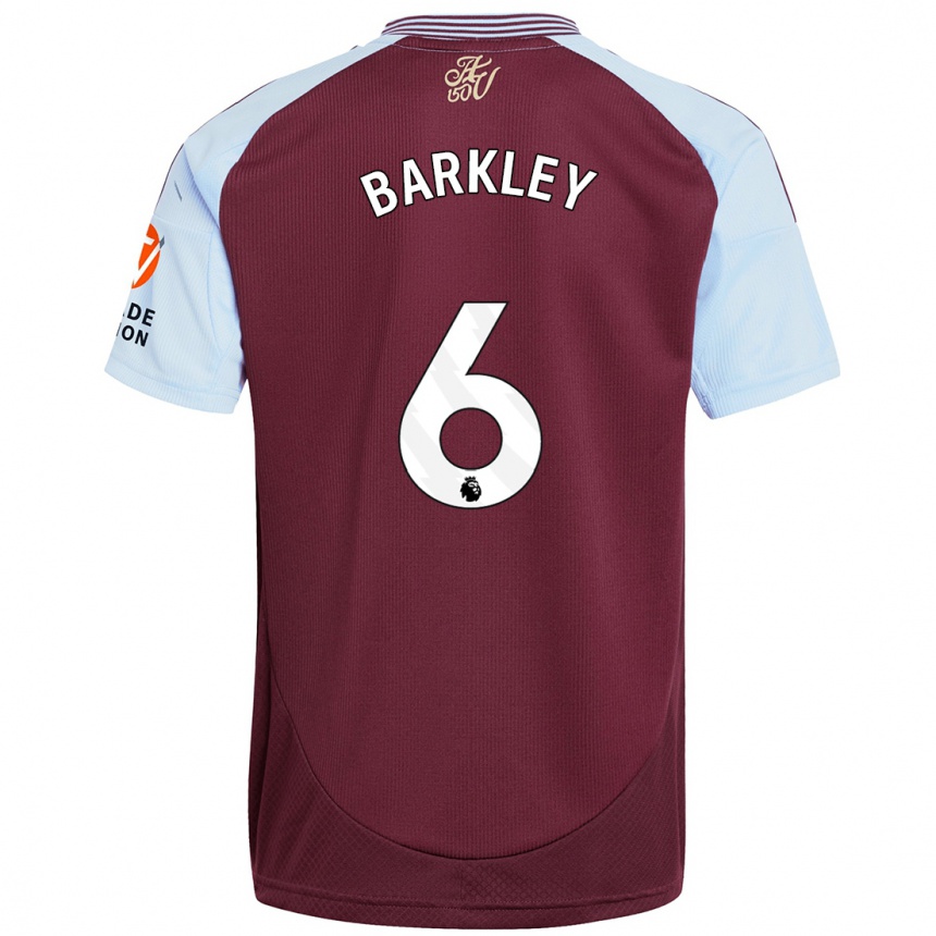 Kids Football Ross Barkley #6 Burgundy Sky Blue Home Jersey 2024/25 T-Shirt Australia