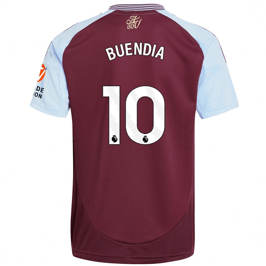 Kids Football Emiliano Buendía #10 Burgundy Sky Blue Home Jersey 2024/25 T-Shirt Australia