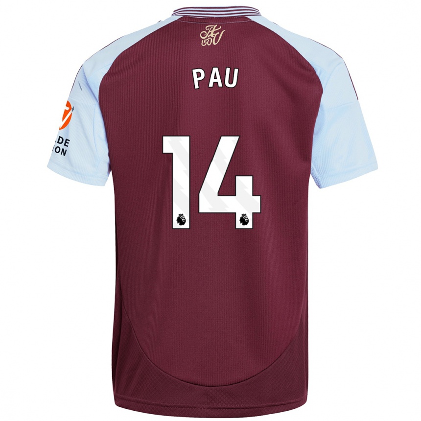 Kids Football Pau Torres #14 Burgundy Sky Blue Home Jersey 2024/25 T-Shirt Australia