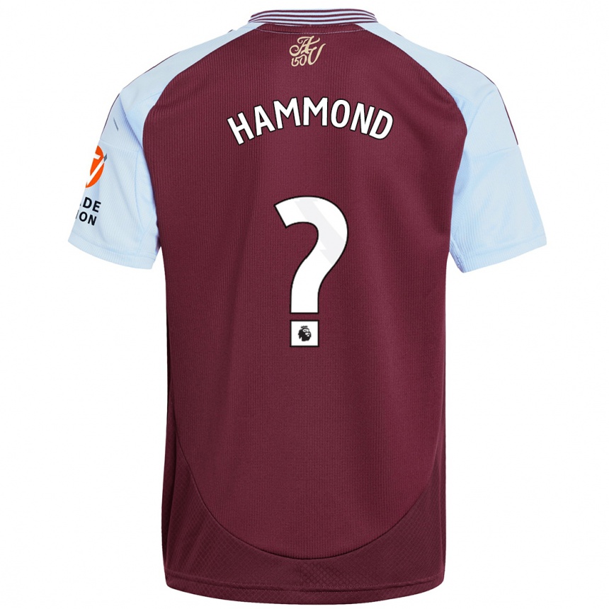 Kids Football Alex Hammond #0 Burgundy Sky Blue Home Jersey 2024/25 T-Shirt Australia