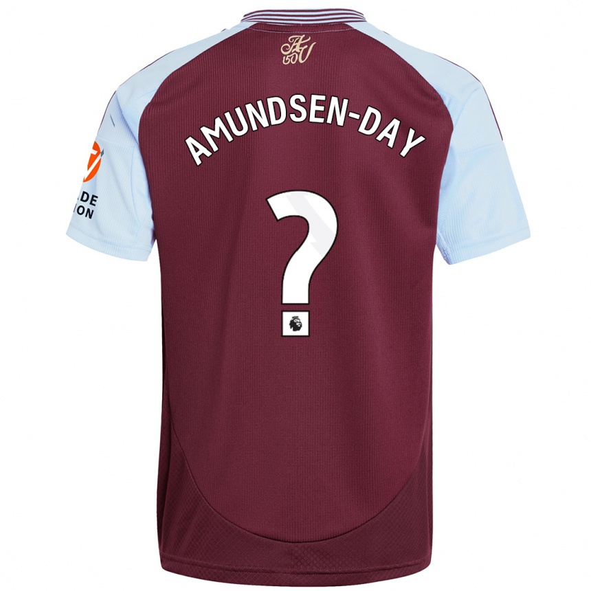 Kids Football Ethan Amundsen-Day #0 Burgundy Sky Blue Home Jersey 2024/25 T-Shirt Australia