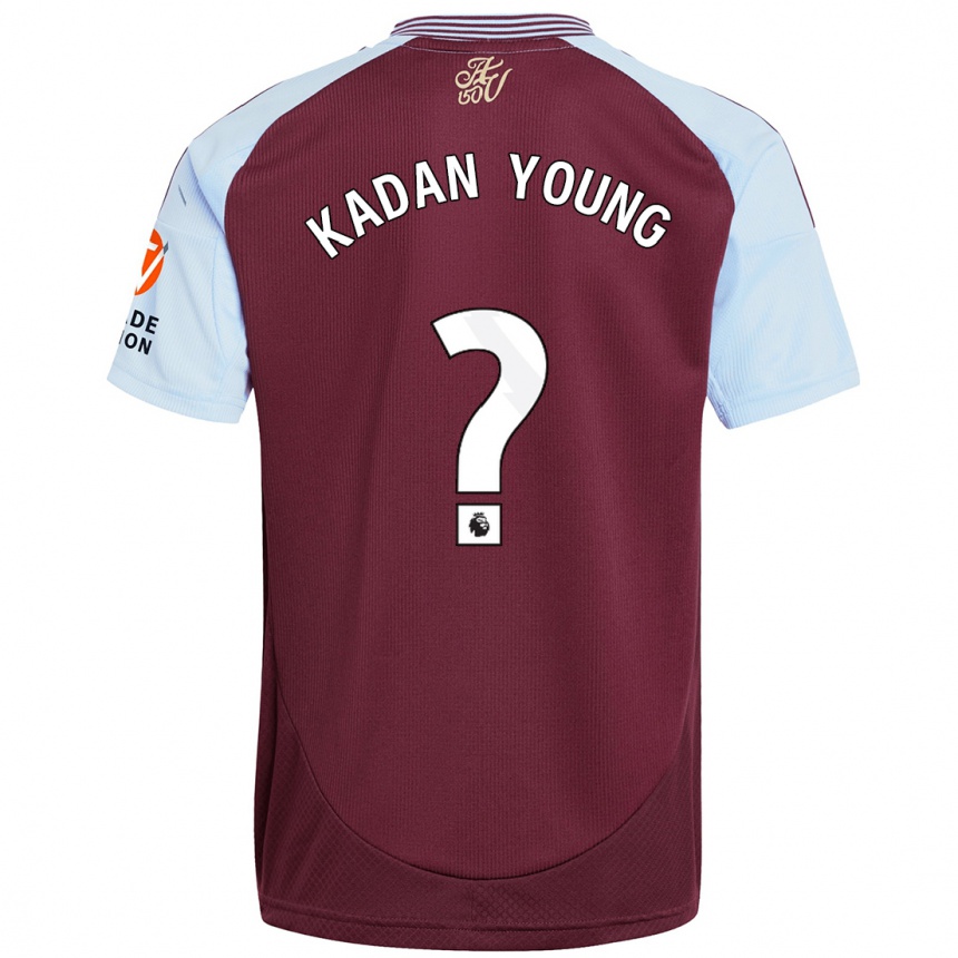 Kids Football Kadan Young #0 Burgundy Sky Blue Home Jersey 2024/25 T-Shirt Australia