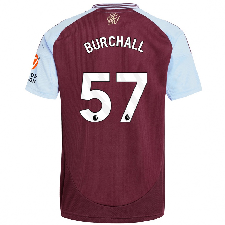 Kids Football Ajani Burchall #57 Burgundy Sky Blue Home Jersey 2024/25 T-Shirt Australia