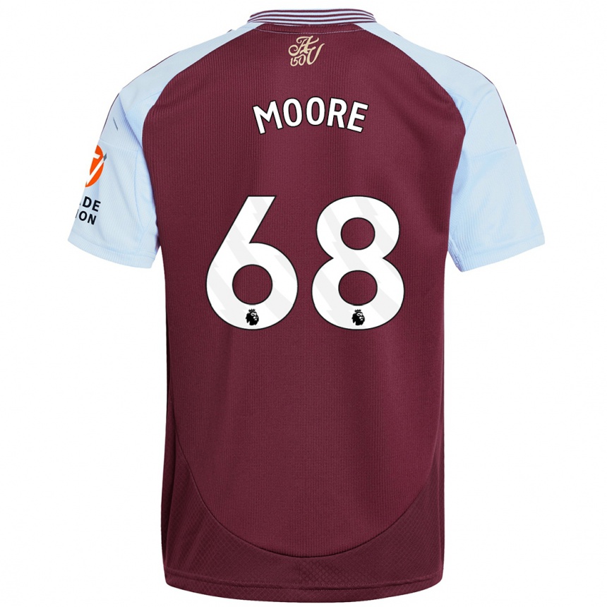 Kids Football Kobei Moore #68 Burgundy Sky Blue Home Jersey 2024/25 T-Shirt Australia