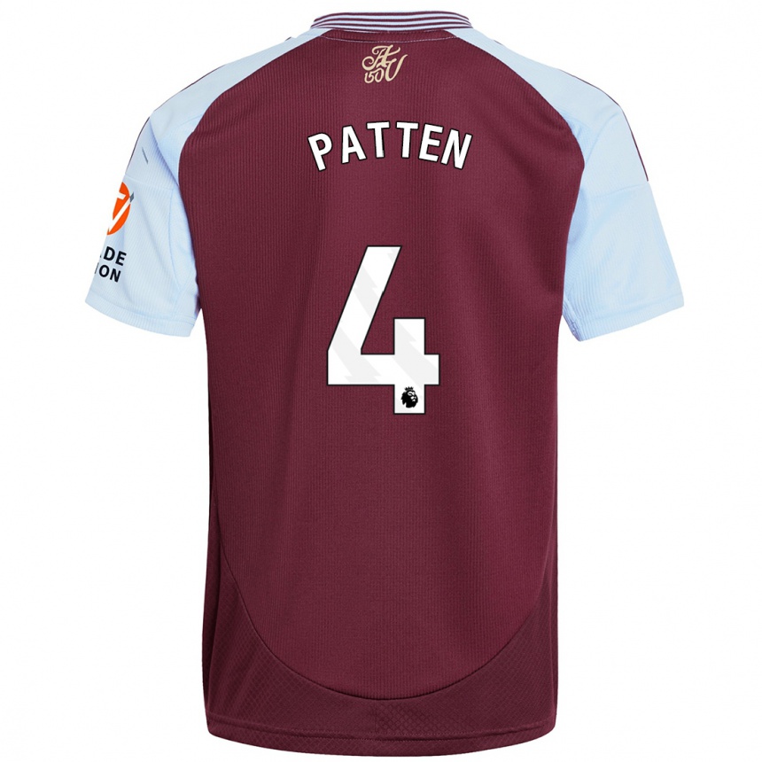 Kids Football Anna Patten #4 Burgundy Sky Blue Home Jersey 2024/25 T-Shirt Australia