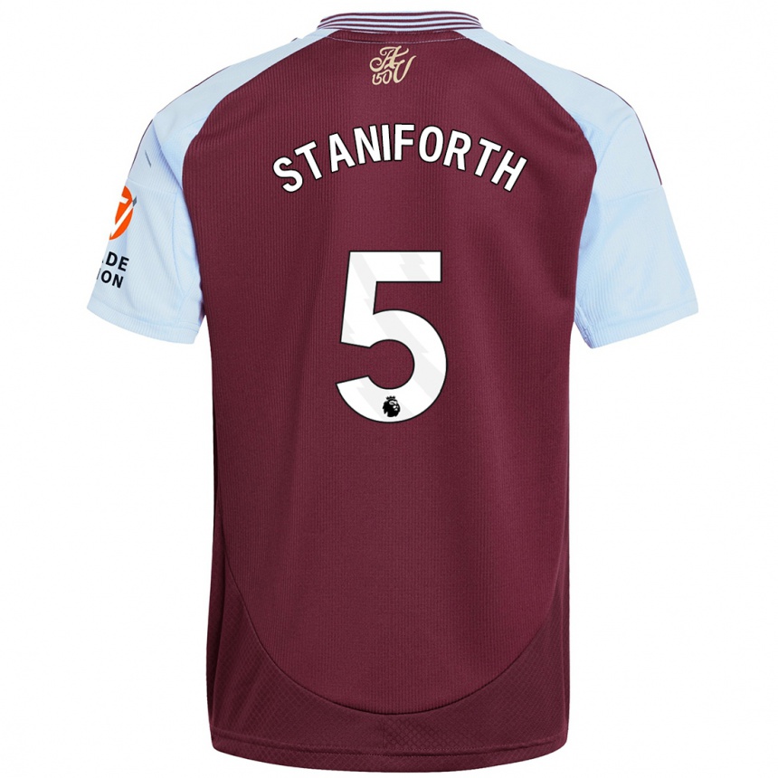 Kids Football Lucy Staniforth #5 Burgundy Sky Blue Home Jersey 2024/25 T-Shirt Australia