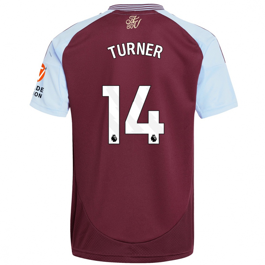 Kids Football Danielle Turner #14 Burgundy Sky Blue Home Jersey 2024/25 T-Shirt Australia