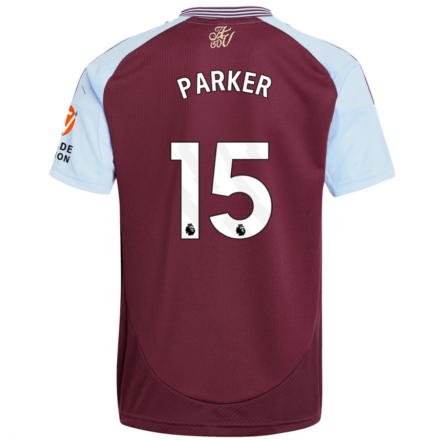 Kids Football Lucy Parker #15 Burgundy Sky Blue Home Jersey 2024/25 T-Shirt Australia