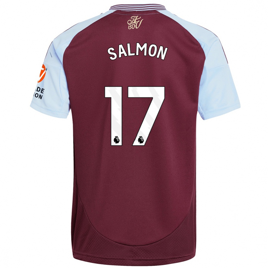 Kids Football Ebony Salmon #17 Burgundy Sky Blue Home Jersey 2024/25 T-Shirt Australia