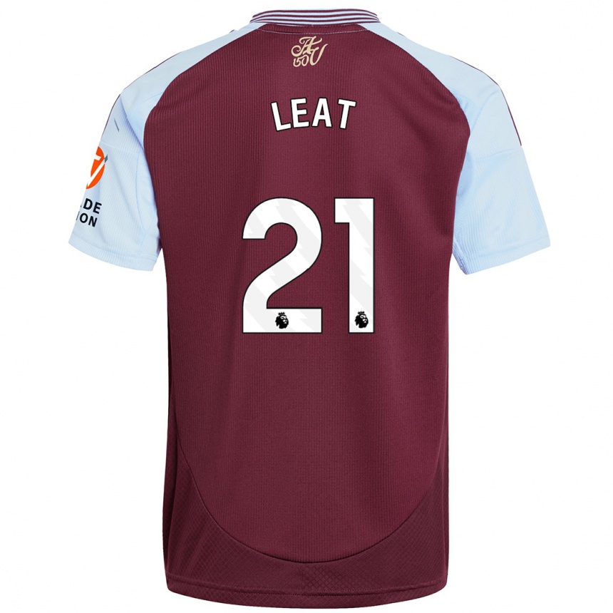 Kids Football Anna Leat #21 Burgundy Sky Blue Home Jersey 2024/25 T-Shirt Australia