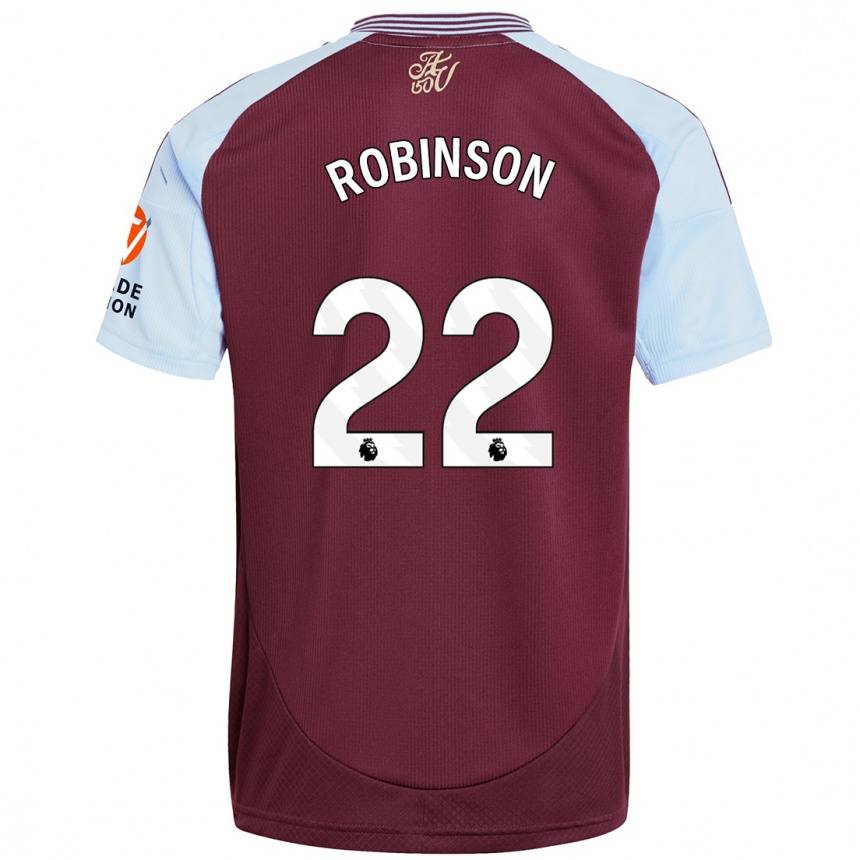 Kids Football Katie Robinson #22 Burgundy Sky Blue Home Jersey 2024/25 T-Shirt Australia