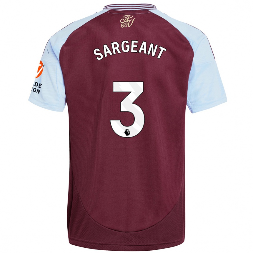 Kids Football Meaghan Sargeant #3 Burgundy Sky Blue Home Jersey 2024/25 T-Shirt Australia