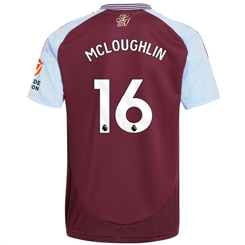 Kids Football Olivia Mcloughlin #16 Burgundy Sky Blue Home Jersey 2024/25 T-Shirt Australia