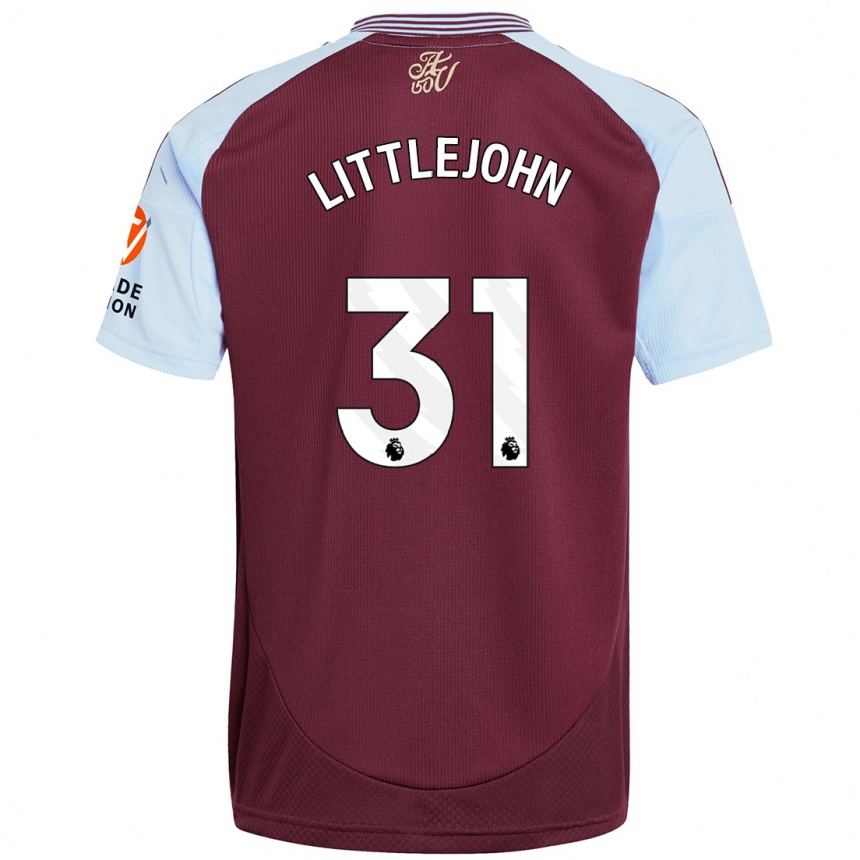 Kids Football Ruesha Littlejohn #31 Burgundy Sky Blue Home Jersey 2024/25 T-Shirt Australia