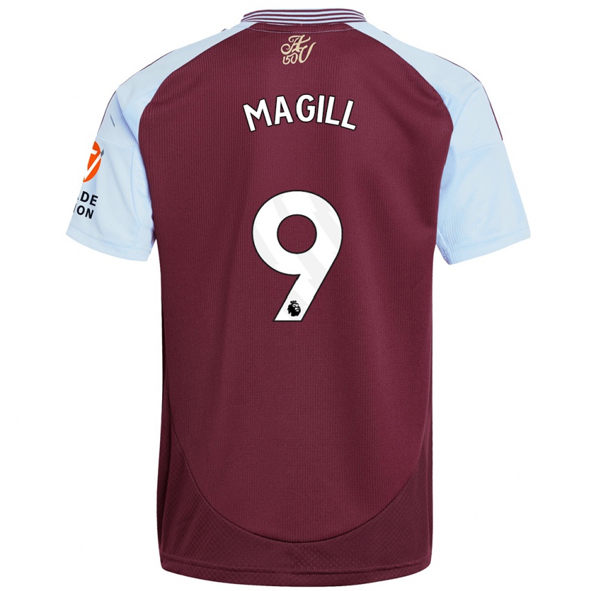 Kids Football Simone Magill #9 Burgundy Sky Blue Home Jersey 2024/25 T-Shirt Australia