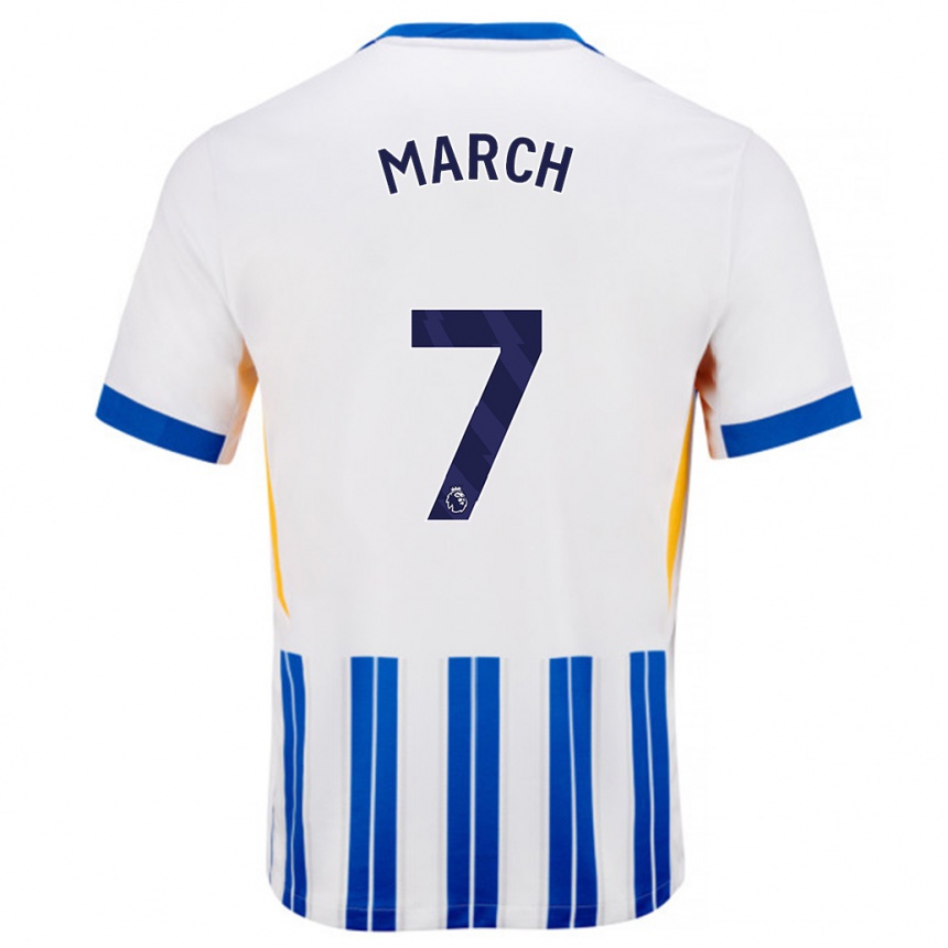 Kids Football Solly March #7 White Blue Pinstripes Home Jersey 2024/25 T-Shirt Australia