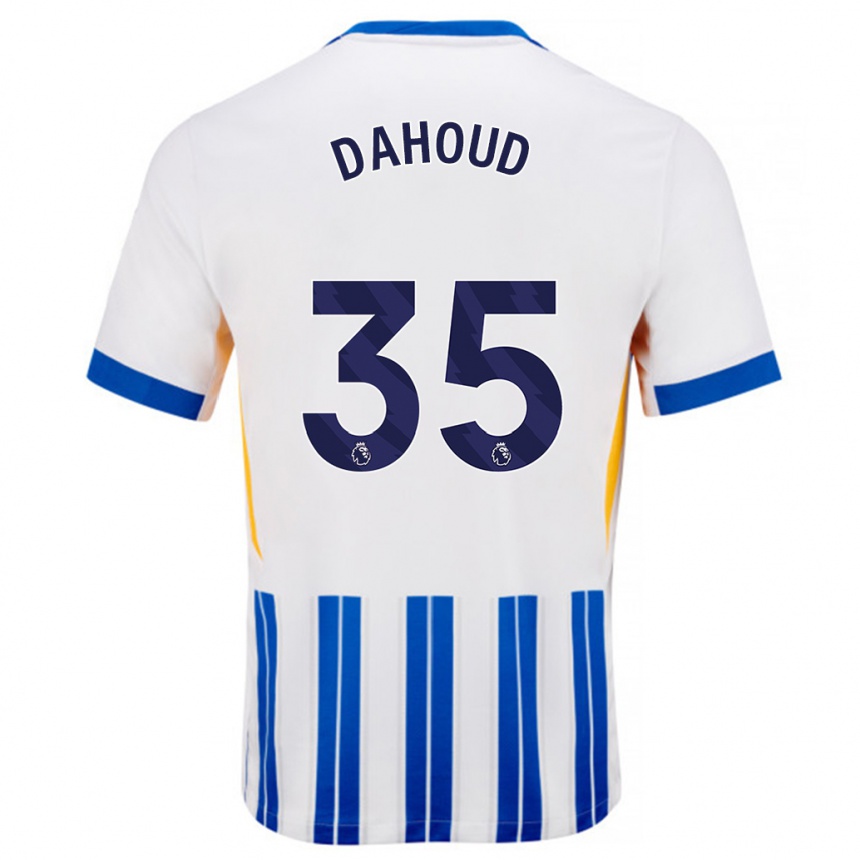 Kids Football Mahmoud Dahoud #35 White Blue Pinstripes Home Jersey 2024/25 T-Shirt Australia