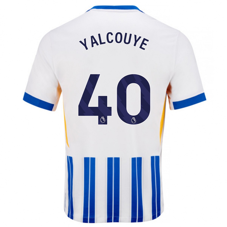 Kids Football Malick Junior Yalcouyé #40 White Blue Pinstripes Home Jersey 2024/25 T-Shirt Australia