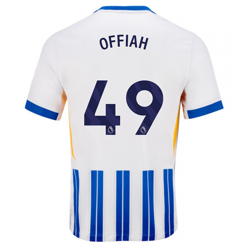 Kids Football Odel Offiah #49 White Blue Pinstripes Home Jersey 2024/25 T-Shirt Australia