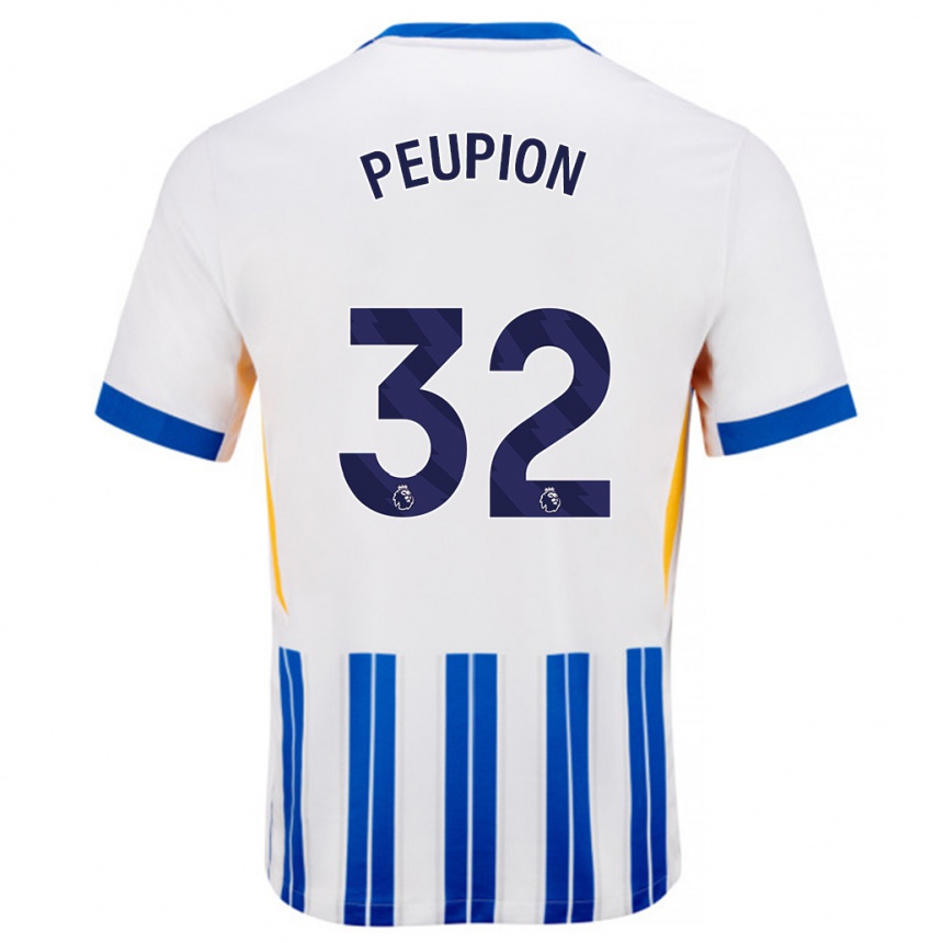 Kids Football Cameron Peupion #32 White Blue Pinstripes Home Jersey 2024/25 T-Shirt Australia