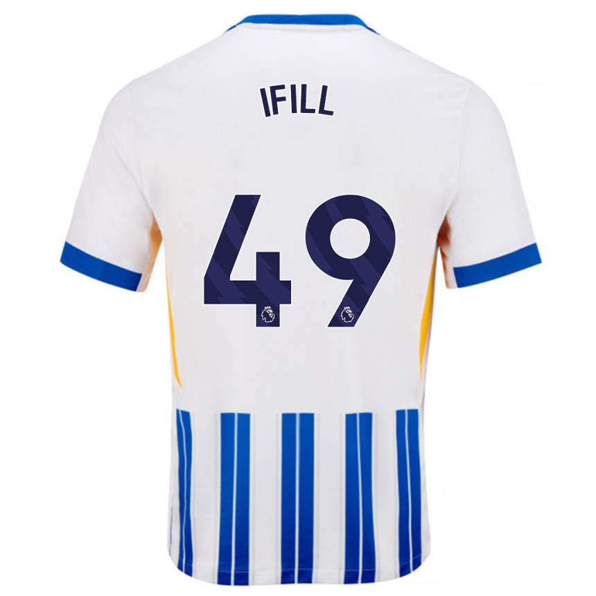 Kids Football Marcus Ifill #49 White Blue Pinstripes Home Jersey 2024/25 T-Shirt Australia