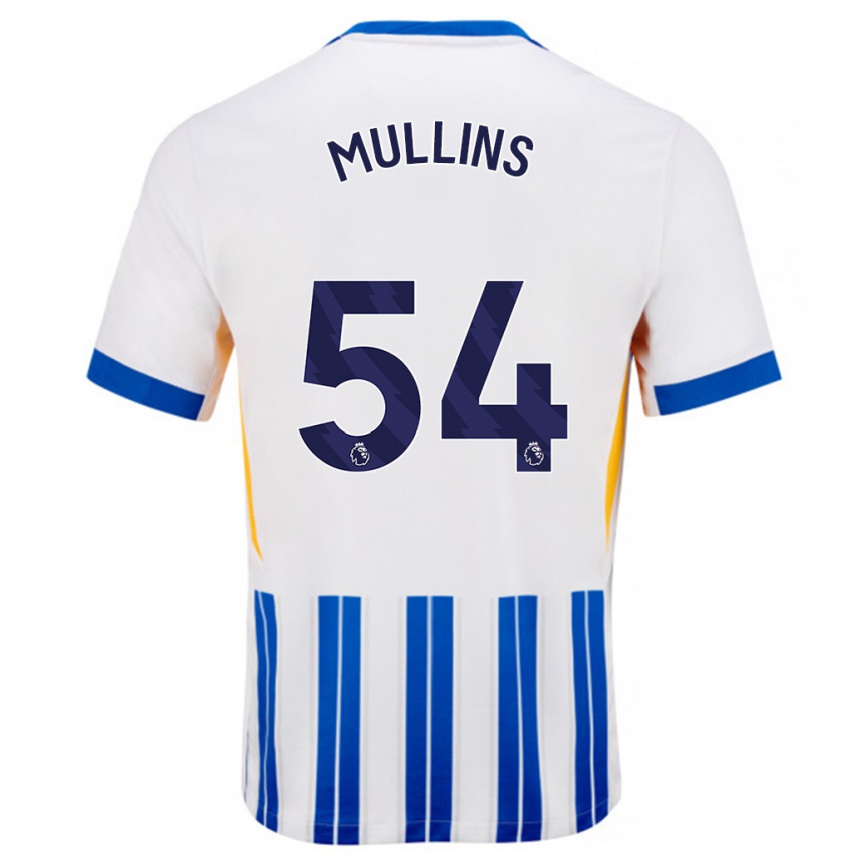 Kids Football Jamie Mullins #54 White Blue Pinstripes Home Jersey 2024/25 T-Shirt Australia