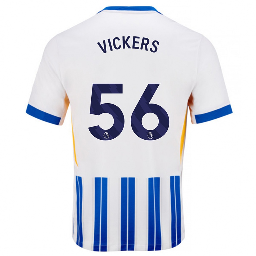 Kids Football Caylan Vickers #56 White Blue Pinstripes Home Jersey 2024/25 T-Shirt Australia