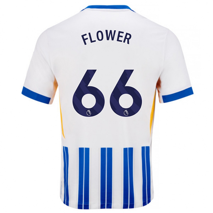 Kids Football Louis Flower #66 White Blue Pinstripes Home Jersey 2024/25 T-Shirt Australia