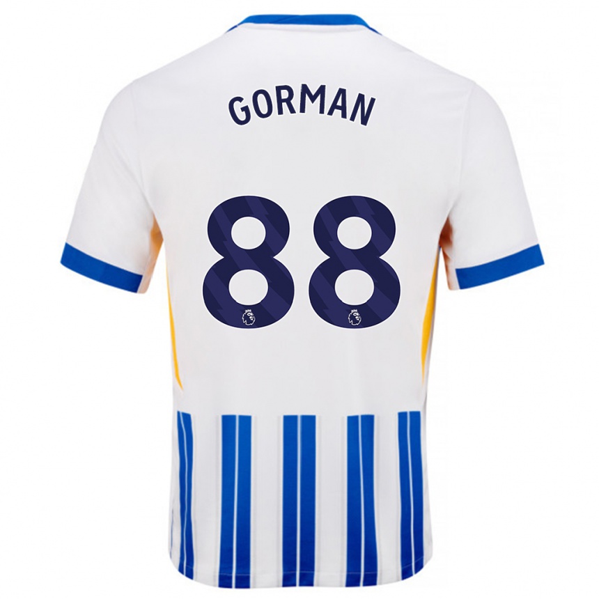 Kids Football Ronnie Gorman #88 White Blue Pinstripes Home Jersey 2024/25 T-Shirt Australia