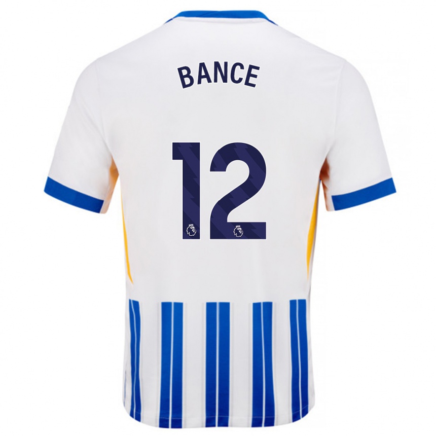 Kids Football Libby Bance #12 White Blue Pinstripes Home Jersey 2024/25 T-Shirt Australia