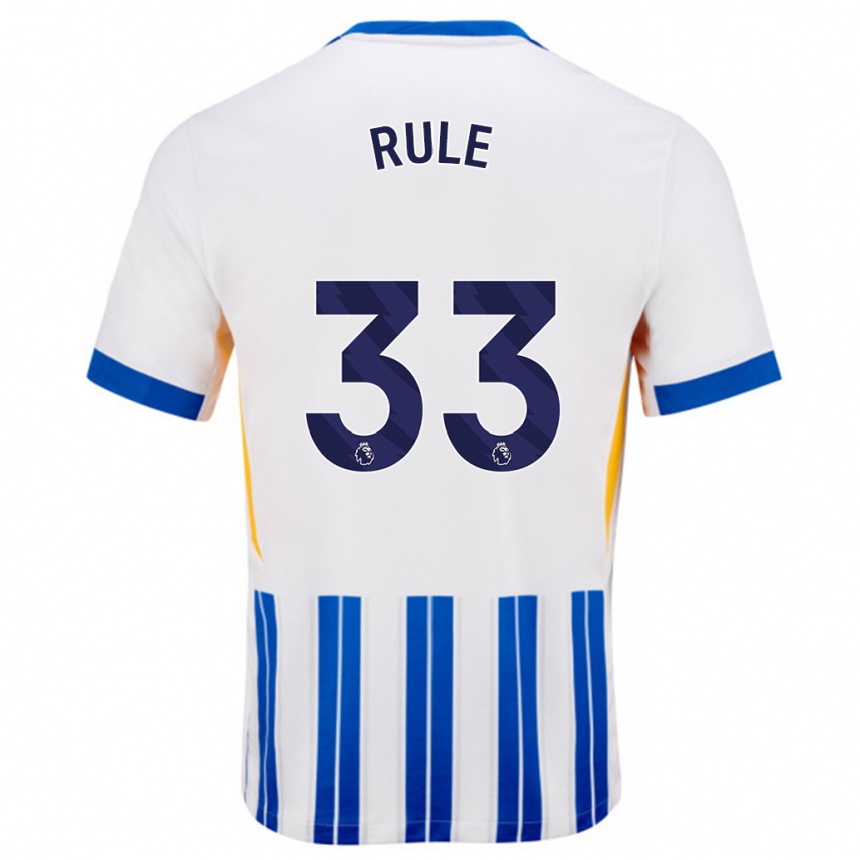 Kids Football Charlize Jayde Rule #33 White Blue Pinstripes Home Jersey 2024/25 T-Shirt Australia