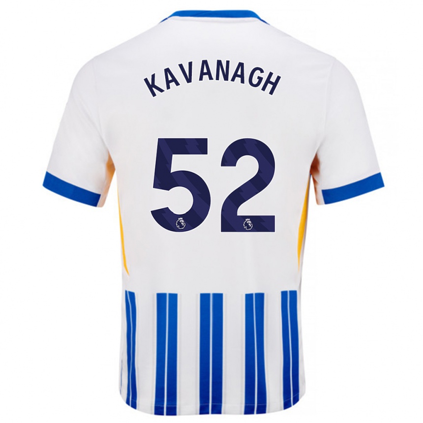 Kids Football Leigh Kavanagh #52 White Blue Pinstripes Home Jersey 2024/25 T-Shirt Australia