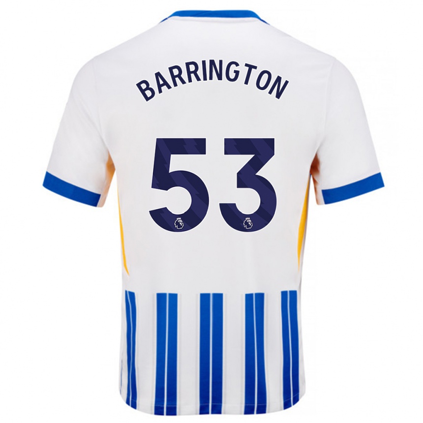 Kids Football Luca Barrington #53 White Blue Pinstripes Home Jersey 2024/25 T-Shirt Australia