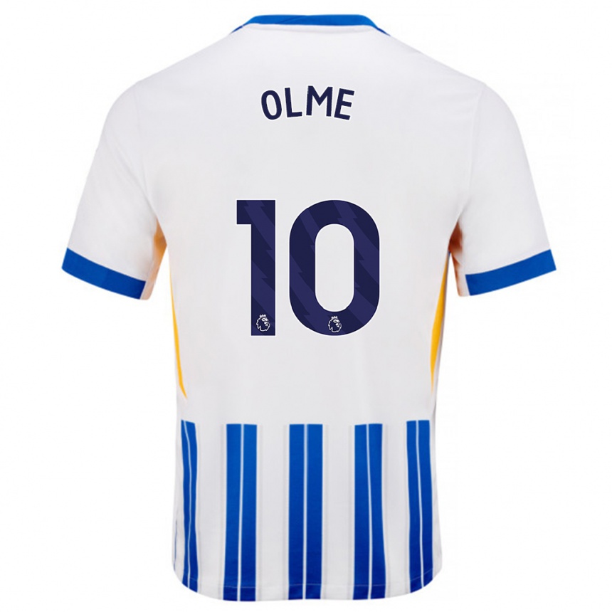 Kids Football Julia Margareta Zigiotti Olme #10 White Blue Pinstripes Home Jersey 2024/25 T-Shirt Australia