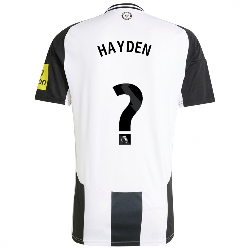 Kids Football Isaac Hayden #0 White Black Home Jersey 2024/25 T-Shirt Australia