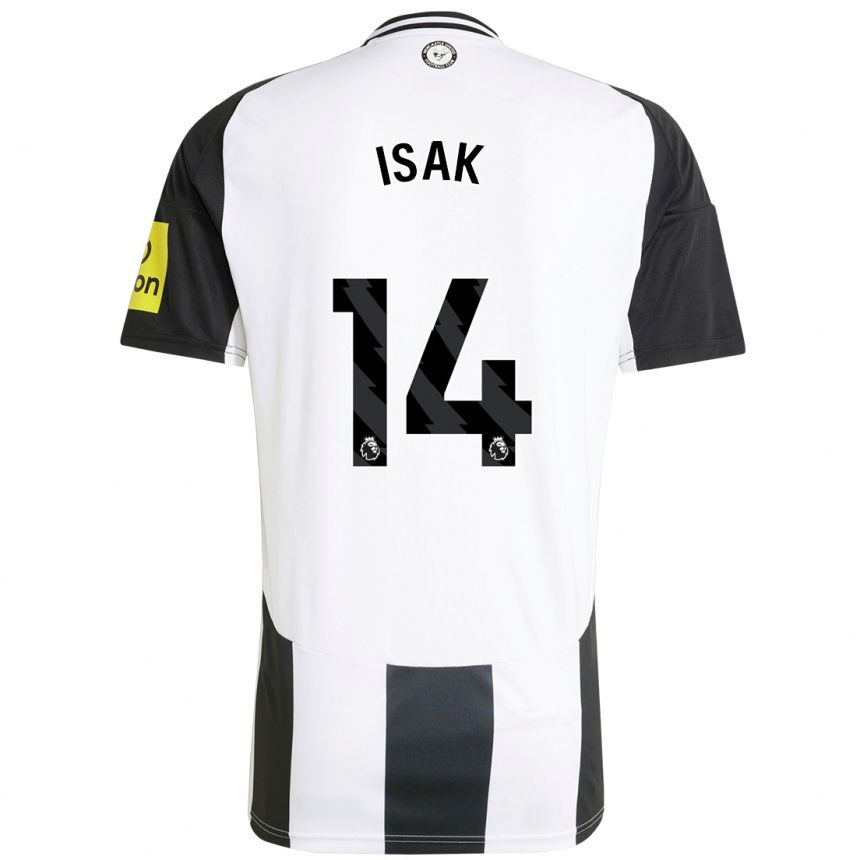 Kids Football Alexander Isak #14 White Black Home Jersey 2024/25 T-Shirt Australia