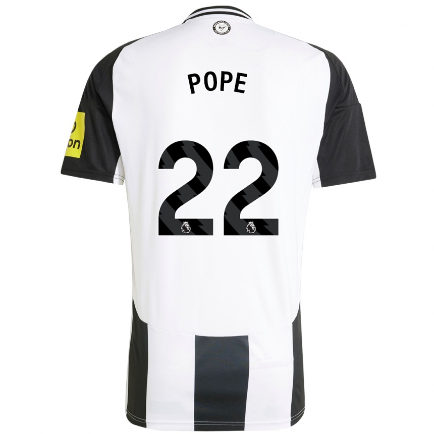 Kids Football Nick Pope #22 White Black Home Jersey 2024/25 T-Shirt Australia