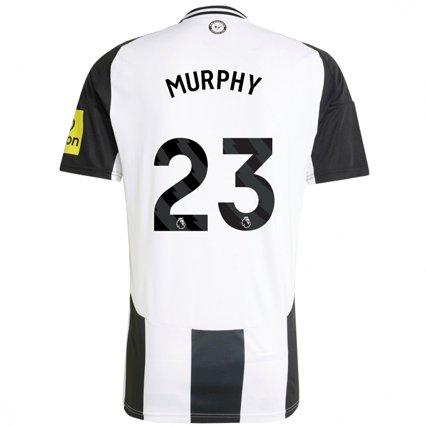 Kids Football Jacob Murphy #23 White Black Home Jersey 2024/25 T-Shirt Australia