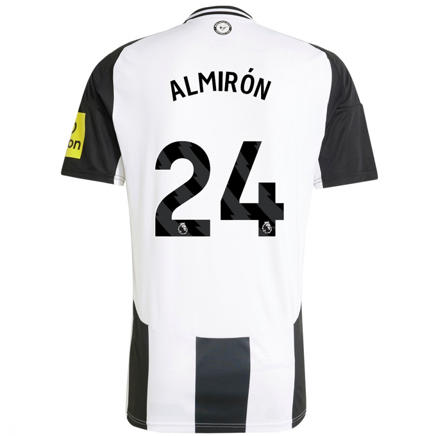 Kids Football Miguel Almirón #24 White Black Home Jersey 2024/25 T-Shirt Australia