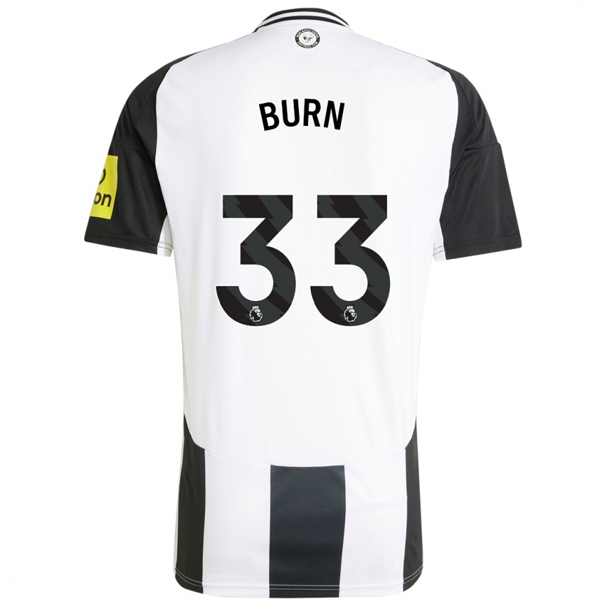 Kids Football Dan Burn #33 White Black Home Jersey 2024/25 T-Shirt Australia