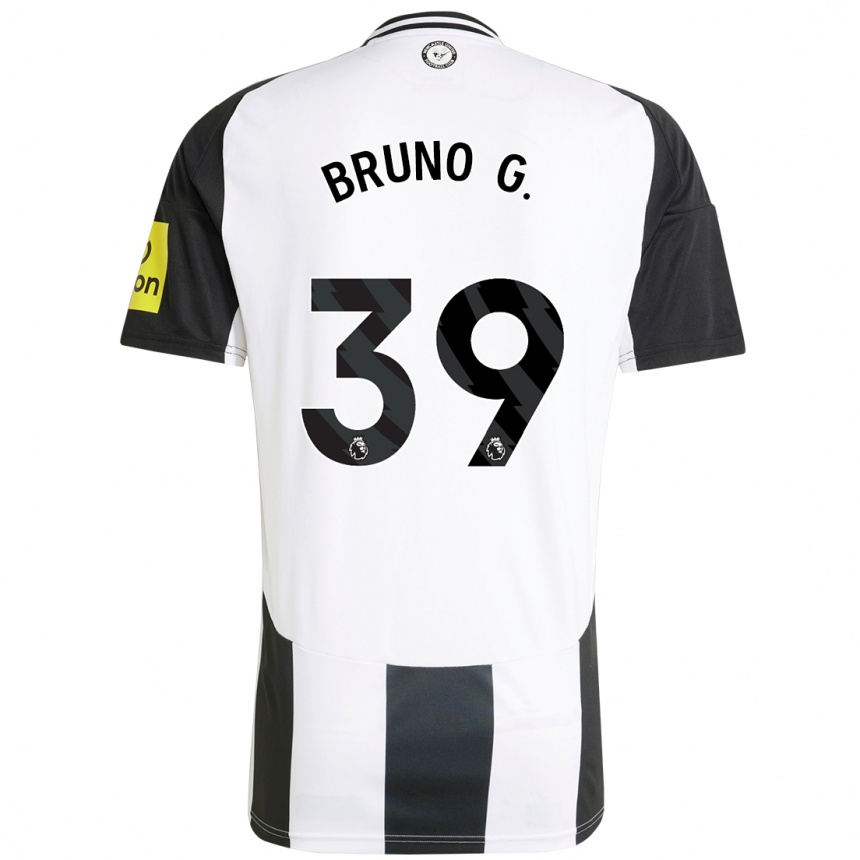 Kids Football Bruno Guimarães #39 White Black Home Jersey 2024/25 T-Shirt Australia