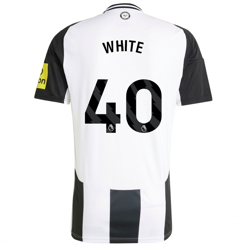 Kids Football Joe White #40 White Black Home Jersey 2024/25 T-Shirt Australia