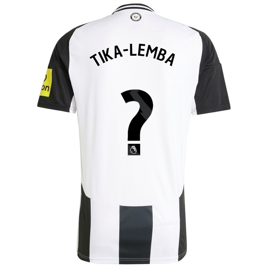 Kids Football Ezra Tika-Lemba #0 White Black Home Jersey 2024/25 T-Shirt Australia