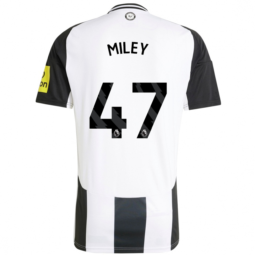 Kids Football Jamie Miley #47 White Black Home Jersey 2024/25 T-Shirt Australia