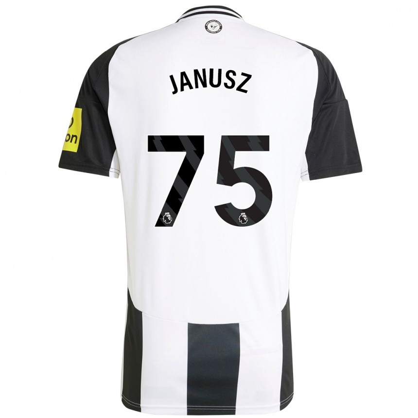 Kids Football Adrian Janusz #75 White Black Home Jersey 2024/25 T-Shirt Australia