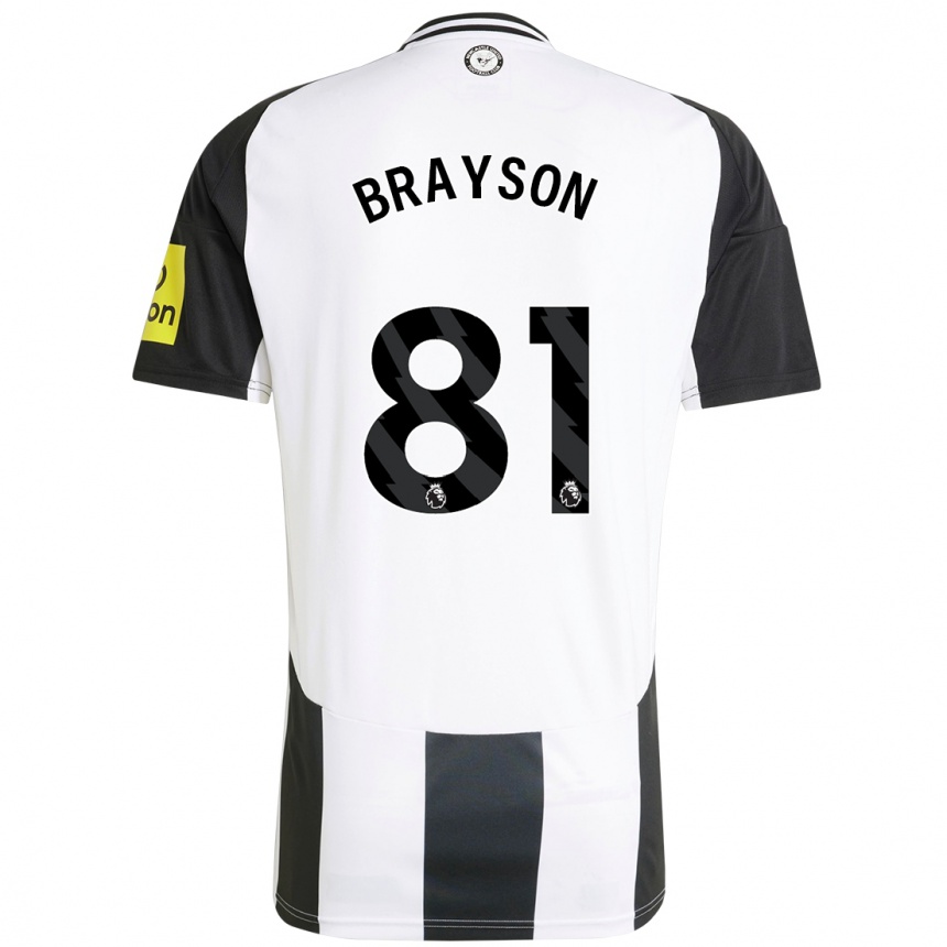 Kids Football Joe Brayson #81 White Black Home Jersey 2024/25 T-Shirt Australia