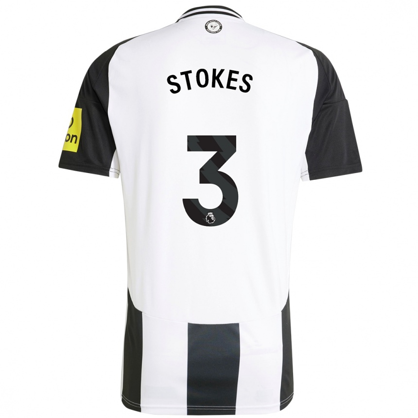 Kids Football Demi Stokes #3 White Black Home Jersey 2024/25 T-Shirt Australia