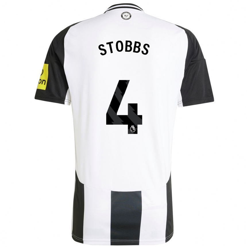 Kids Football Amber-Keegan Stobbs #4 White Black Home Jersey 2024/25 T-Shirt Australia